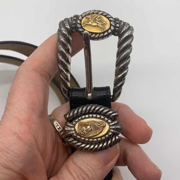 Vintage Brighton Museum Collection Belt Roman Coins Black Leather Sz Large FLAWS - Picture 4 of 16